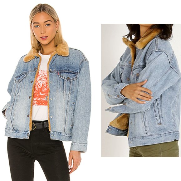 Levi's Jackets & Blazers - Levi's Oversized Reversible Faux Fur Trucker Sz: L